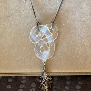 Rare Lalique coiled serpent sautoir necklace